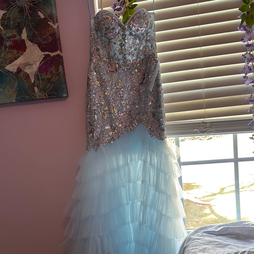Elegant Sequin Strapless Gown- Ella Grace(Poffie Girls)-Worn once!
